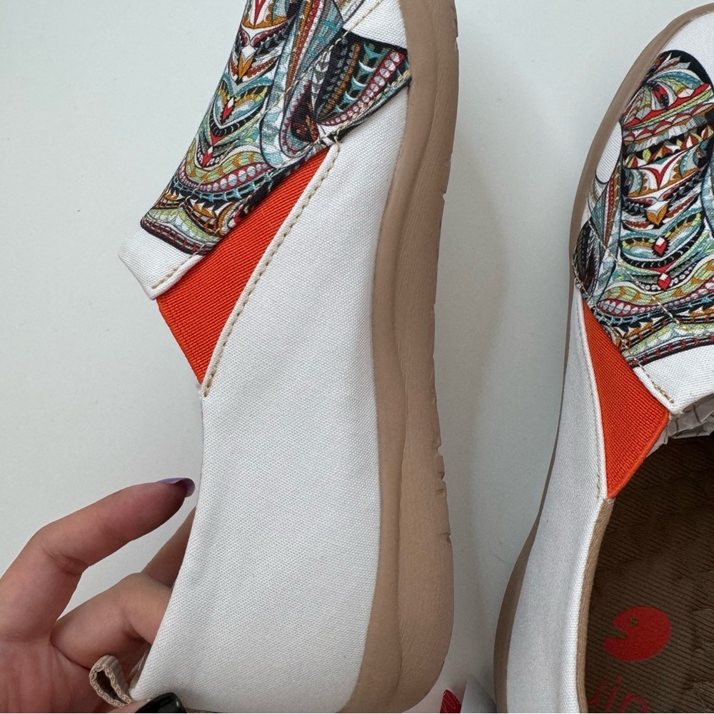 UIN Size 7 Slip On Shoes Canvas Ganesha Elephant - Picture 14 of 16